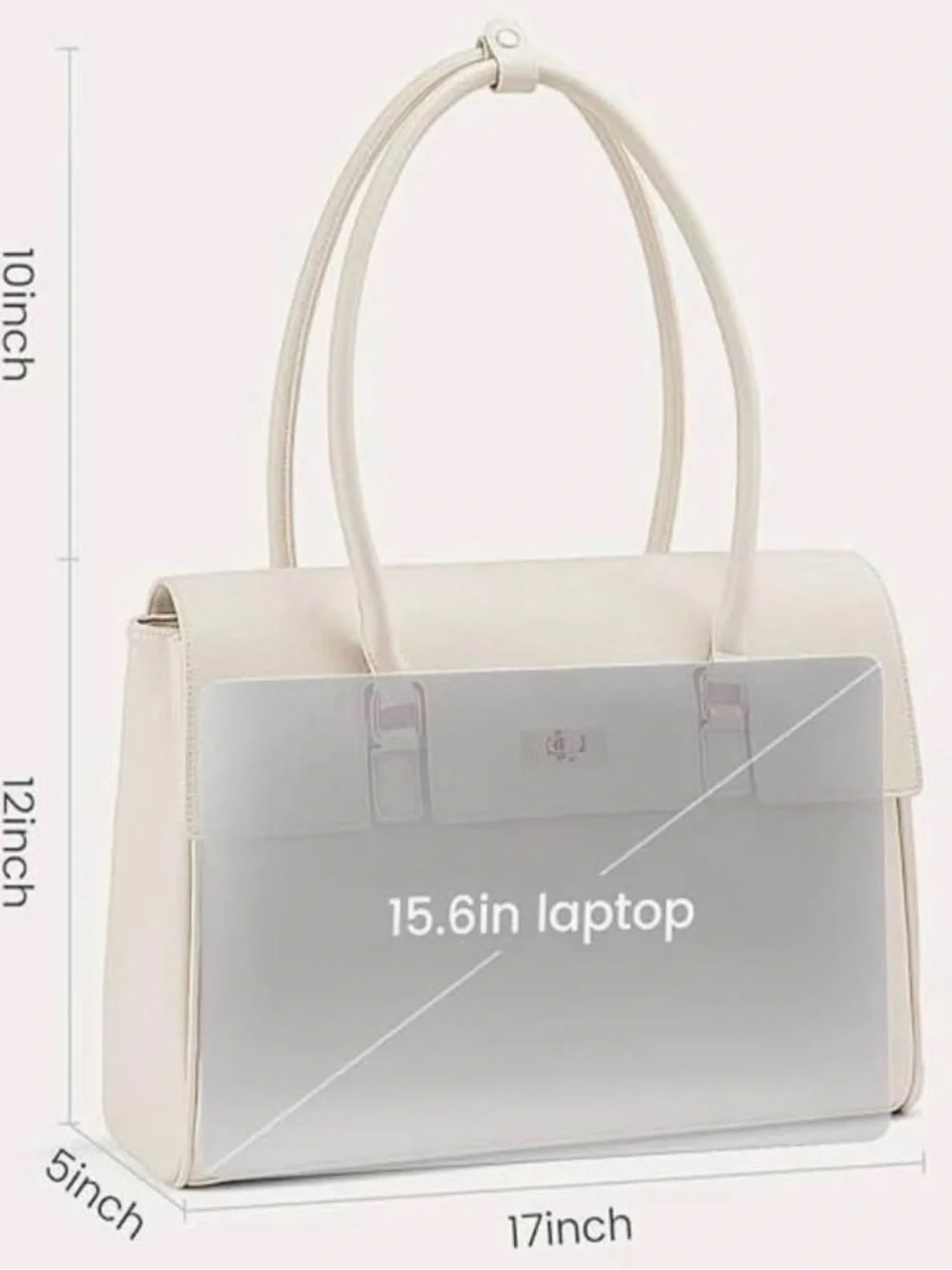 LOVEVOOK Cream Handbag & Laptop Bag